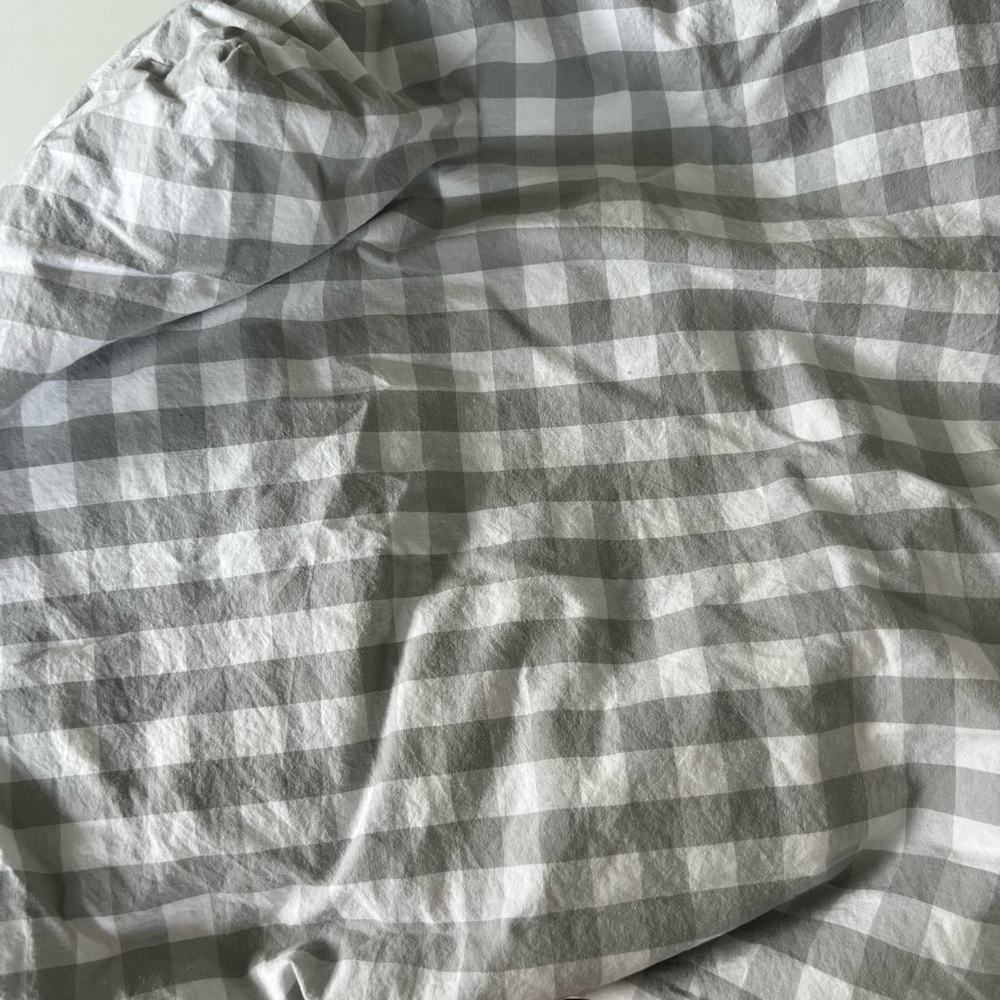 Pottery Barn Kids Gray Gingham Crib Sheet